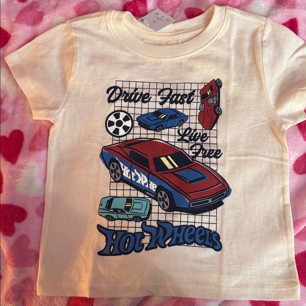 Hot Wheels Kids Short Sleeve Tee - Cream